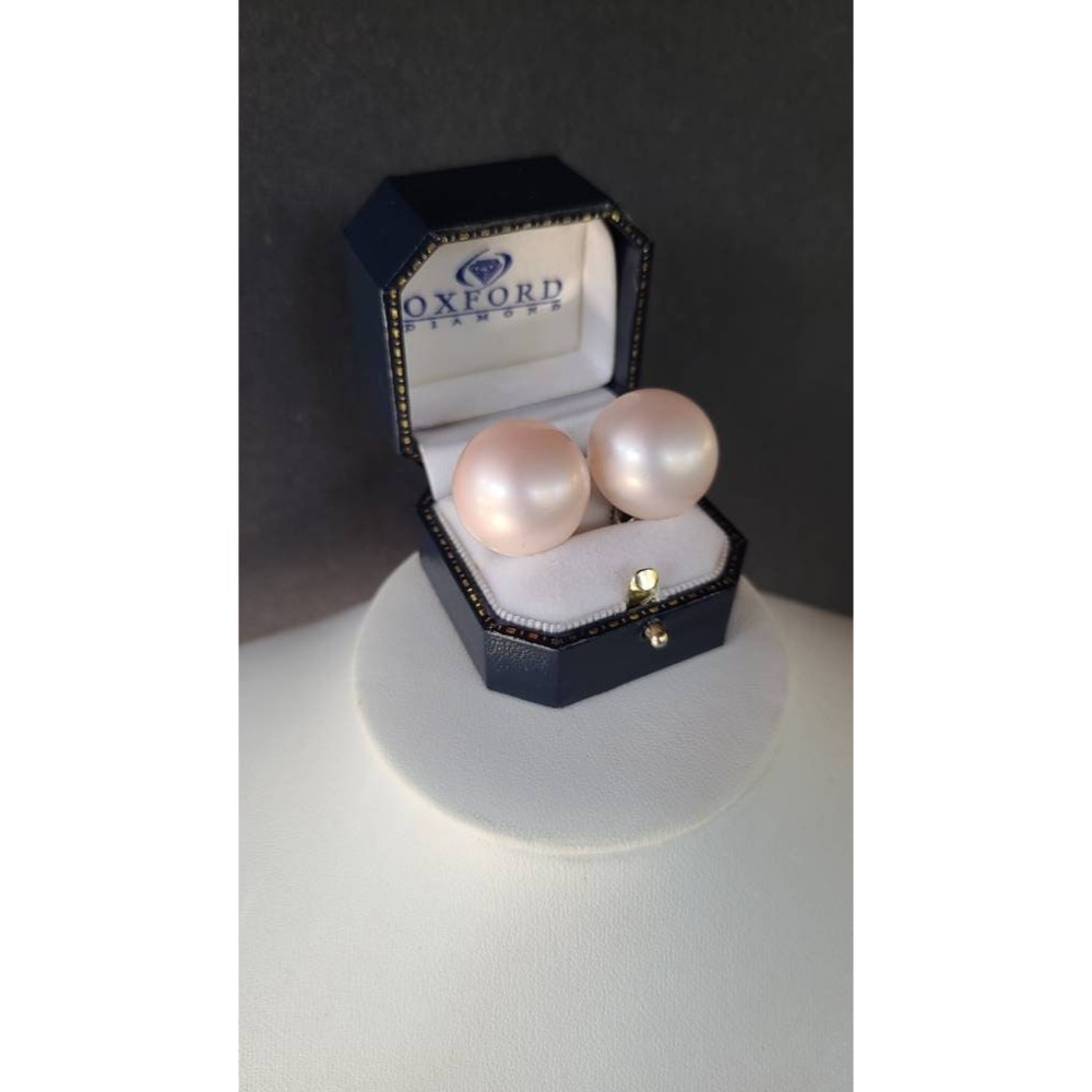 Iridescent Pink Dome Clip-on Earrings